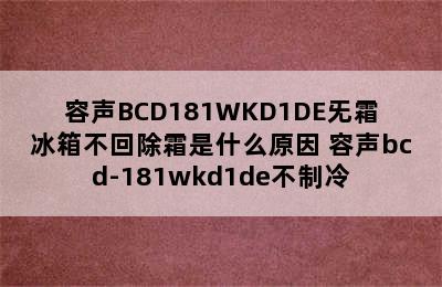 容声BCD181WKD1DE旡霜冰箱不回除霜是什么原因 容声bcd-181wkd1de不制冷